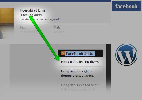 add fbstatus wp How to Display Facebook Statuses on Wordpress Blog