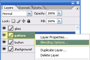 b patternoverlay Design Glossy Web 2.0 Button in Photoshop