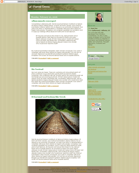 forestgreen 29 Beautiful Blogger Templates