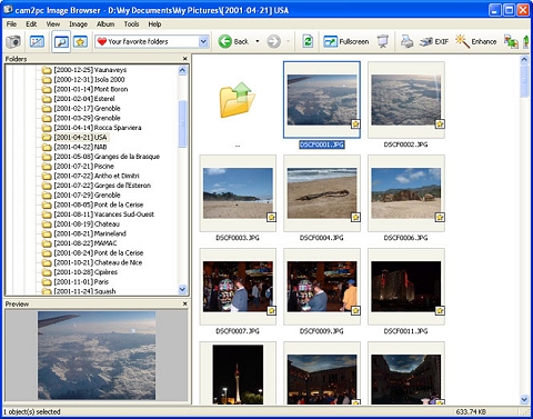 The cam2pc image browser