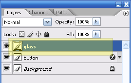 create glass layer Design Glossy Web 2.0 Button in Photoshop