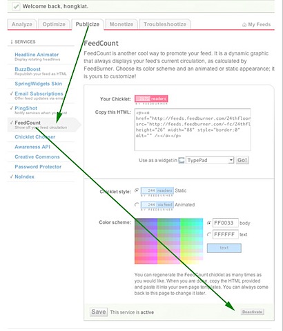 disable feedburner count