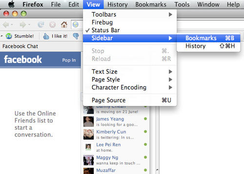 Place Facebook Chat On Firefox Sidebar