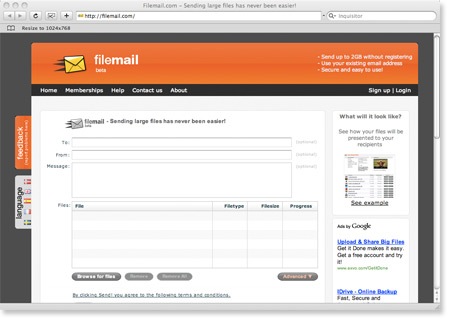filemail FileMail   Share Files (Up to 2GB) Over Internet