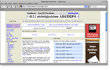 acidfonts 21 Most Visited Free Fonts Site