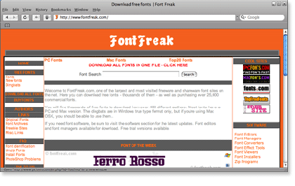 fontfreak 21 Most Visited Free Fonts Site