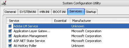 windows msconfig