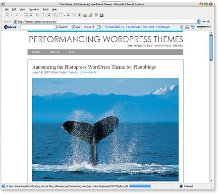 peformancing photopress Performancing PhotoPress Wordpress Theme for Photo Blogs