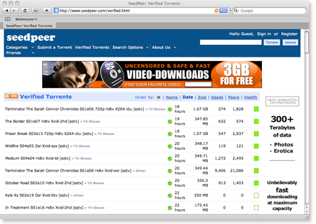seedpeer verified torrents