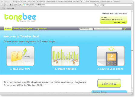 tonebeetitle ToneBee   Create Your Customized Ringtones Online