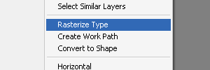 Draw Transformers in Photoshop rasterize type Draw Transformers in Photoshop